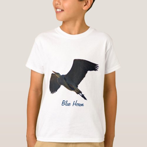 Flying Great Blue Heron Wildlife T_Shirt