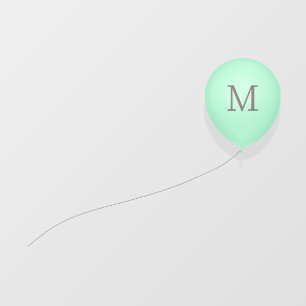 Flying Green Balloon Custom Message or Monogram Wall Decal