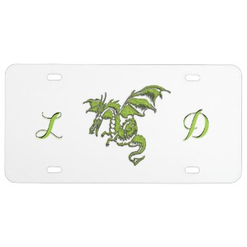 Flying Green Dragon Monogram License Plate
