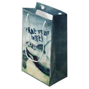 Flying Green Sea Turtle Custom Gift Bags