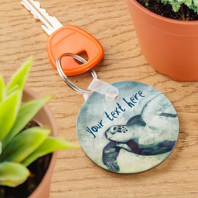 Flying Green Sea Turtle | Keychain (Creator Uploaded)
