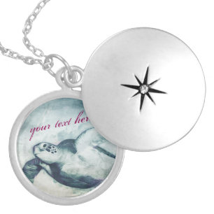 Flying Green Sea Turtle Necklace