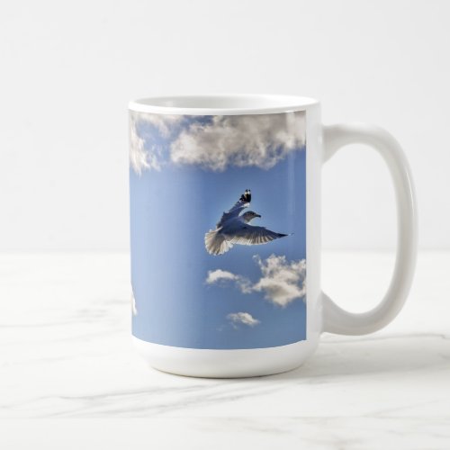Flying Gull  Clouds Wildlife Birdlover Gift Coffee Mug