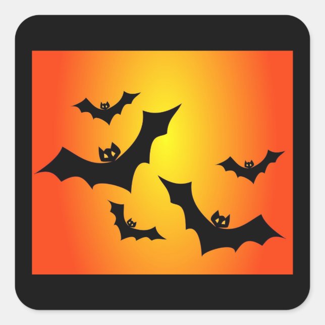 Flying Halloween Bats Square Sticker (Front)