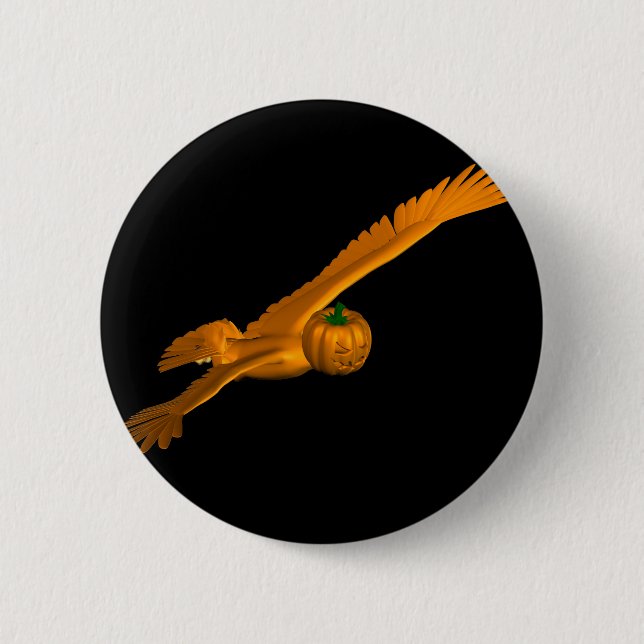 Flying Halloween Eagle Button (Front)