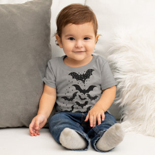 Flying Halloween Galaxy Bats and Stars Toddler T-shirt