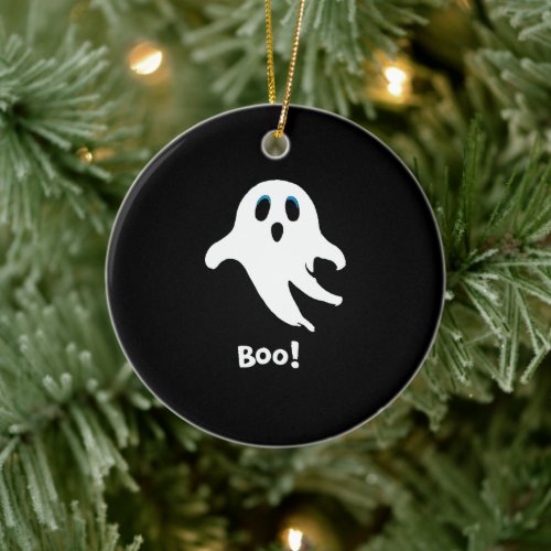Flying Halloween Ghost Ceramic Ornament