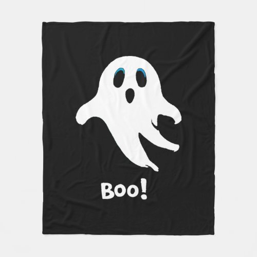 Flying Halloween Ghost Fleece Blanket