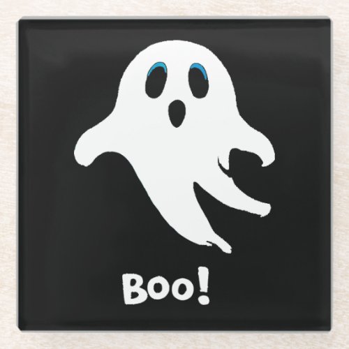 Flying Halloween Ghost Glass Coaster