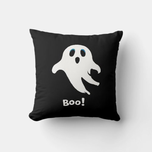 Flying Halloween Ghost Throw Pillow