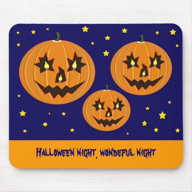 flying halloween pumpkins mouse pad (Front)