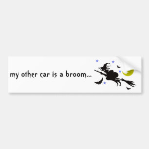 Flying Halloween Witch Bumper Sticker