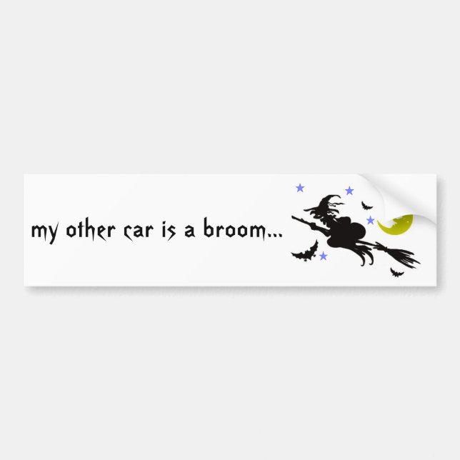 Flying Halloween Witch Bumper Sticker (Front)