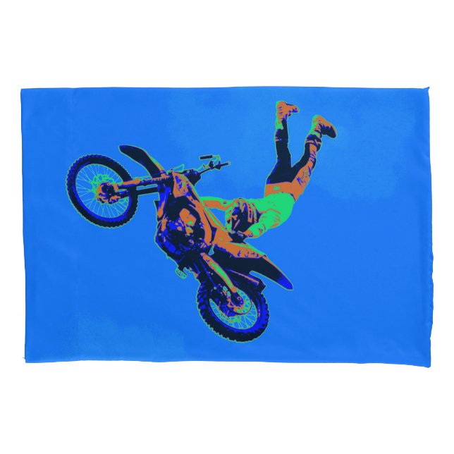 Flying Handstand - Freestyle Motocross Stunt Pillow Case (Front)