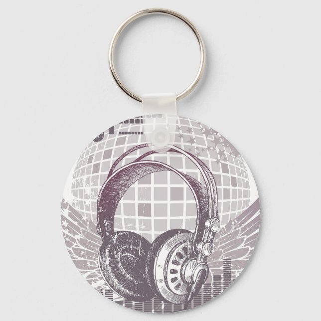 Flying Headphones Keychain (Front)