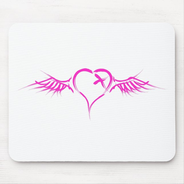 Flying Heart - Emo Alternative Grunge Rock Punk Mouse Pad (Front)
