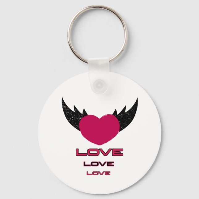 Flying heart keychain (Front)