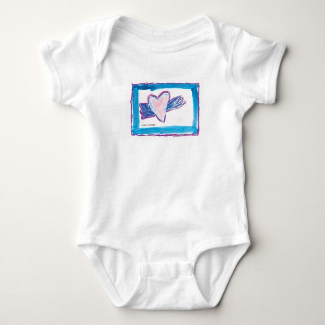 Flying Heart - Kids Art for CHOC  Baby Bodysuit (Front)
