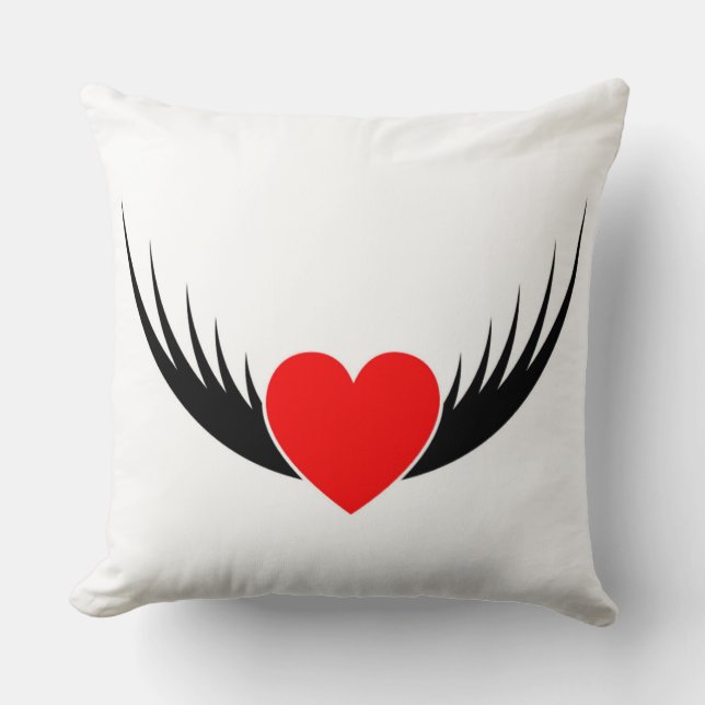 FLYING HEART THROW PILLOW (Front)