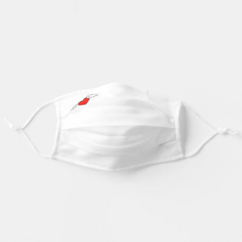 Flying Heart Wings Simple Plain White Minimalist Adult Cloth Face Mask