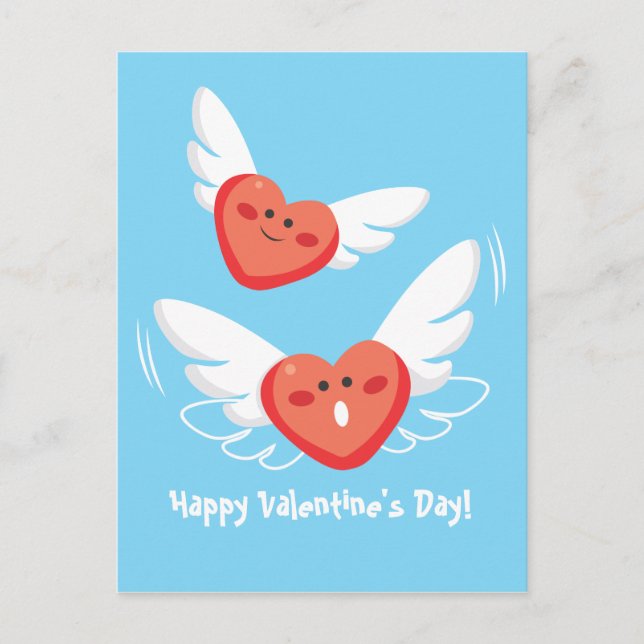 Flying Hearts Holiday Postcard (Front)
