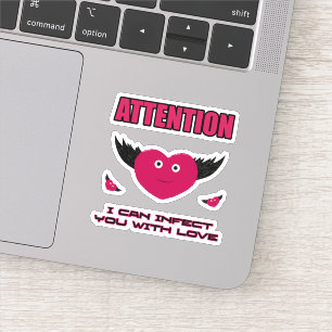 Flying hearts sticker