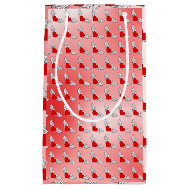 Flying Hearts Tilt Small Gift Bag (Front)