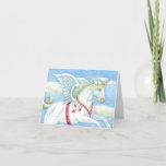 Flying Hearts Unicorn, Pegasus Note Card Blank at Zazzle