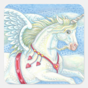 Flying Hearts Unicorn PEGASUS STICKER Sheet