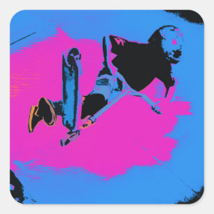 Flying High Air Stunt Scooter Square Sticker