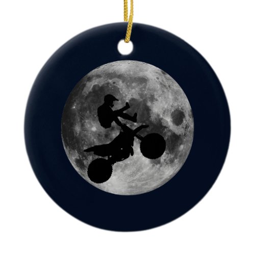 Flying High (motocross) Ceramic Ornament