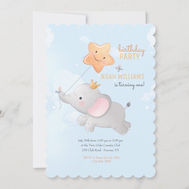 Flying High Whimsical Birthday Party Invitation (Front)