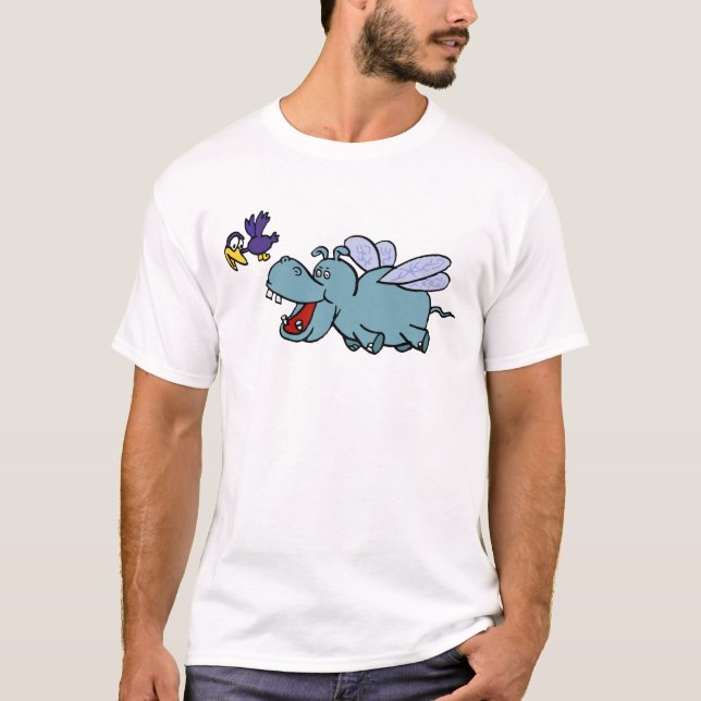 Flying Hippo & Bird T-Shirt (Front)