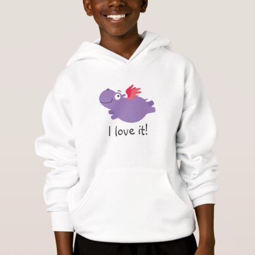 Flying Hippo Illustration Hoodie