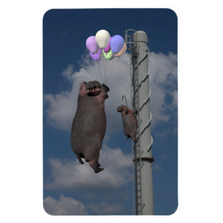 Flying Hippopotamus Magnet