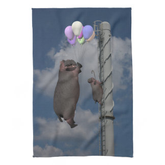 Flying Hippopotamus Towel