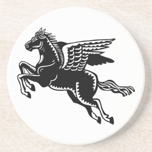 Flying Horse _ Black and White Coaster