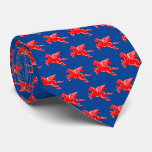 Flying Horse - Red And White On Deep Blue Neck Tie at Zazzle