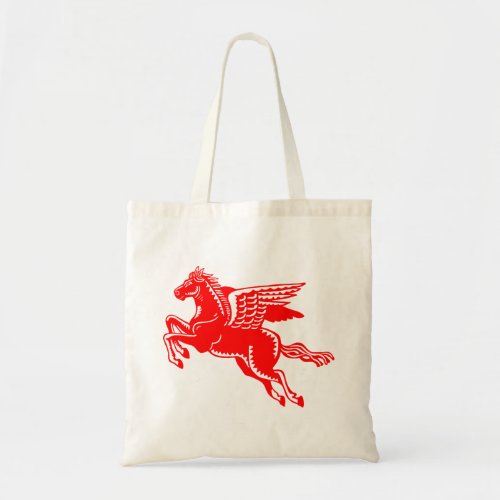 Flying Horse _ Red and White Tote Bag