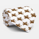 Flying Horse - Walnut Brown &amp; White On White Neck Tie at Zazzle