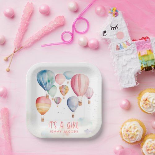 Flying hot air balloons its a girl fun paper plates