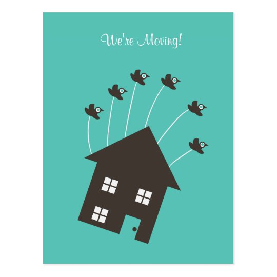 Flying House - We're Moving - Post Card