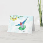 Flying Hummingbird Greeting Card Envelope Included