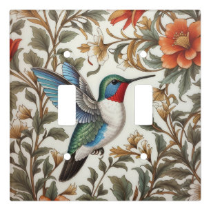 Flying Hummingbird William Morris Inspired Light Switch Cover