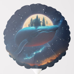 Flying Humpback Whale Moonlight Sea Starry Forests Balloon