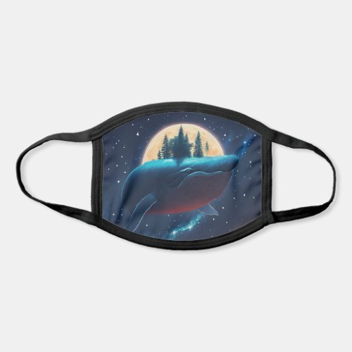 Flying Humpback Whale Moonlight Sea Starry Forests Face Mask