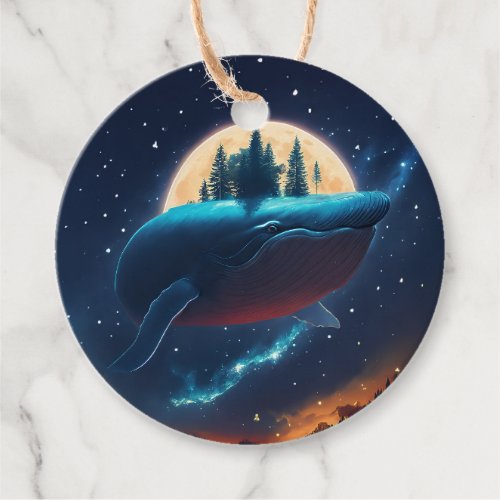 Flying Humpback Whale Moonlight Sea Starry Forests Favor Tags