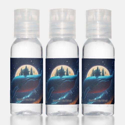 Flying Humpback Whale Moonlight Sea Starry Forests Hand Sanitizer