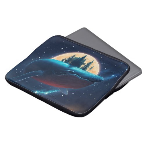 Flying Humpback Whale Moonlight Sea Starry Forests Laptop Sleeve