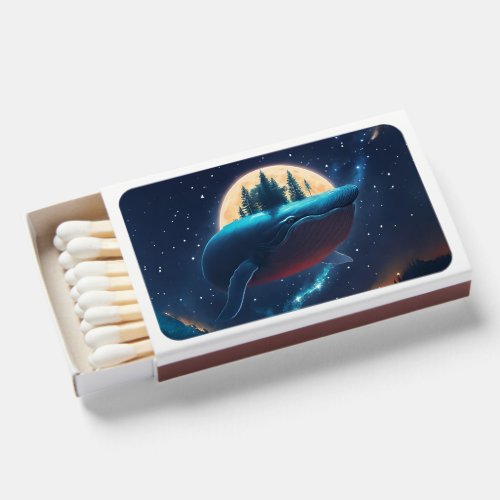 Flying Humpback Whale Moonlight Sea Starry Forests Matchboxes